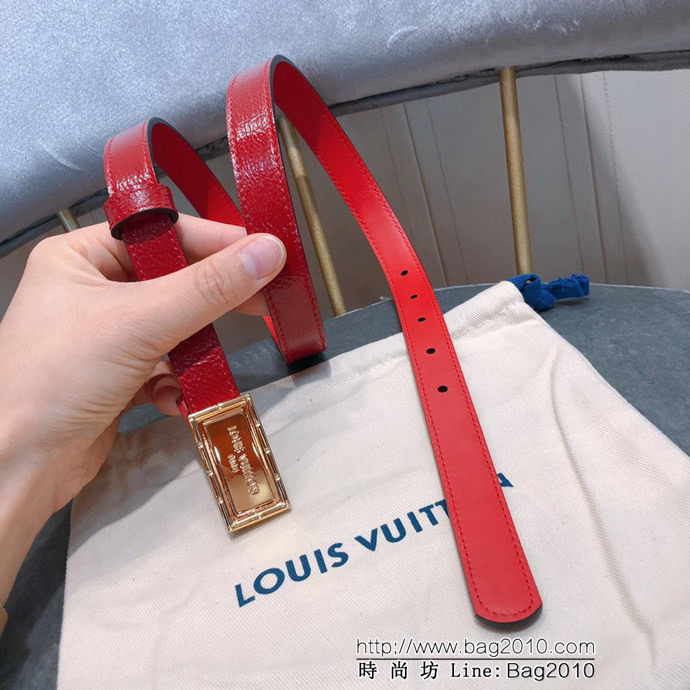 路易威登LV 18新款 20MM精品 進口漆皮牛皮腰帶 箱包迷你扣頭 女款皮帶  xfp1141